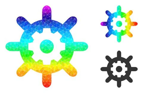 Vector Triangle Filled Nanotechnology Icon with Spectrum Gradient Stock Illustration