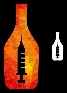 Vector Triangle Filled Narcotic Alcohol Icon with Fire Gradient Illustrazione stock