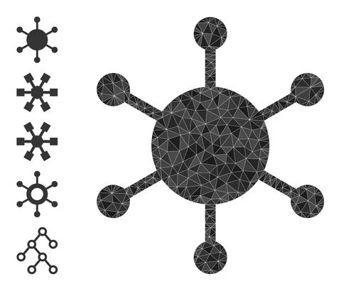 Vector Triangle Filled Network Center Icon and Bonus Icons 库存插图