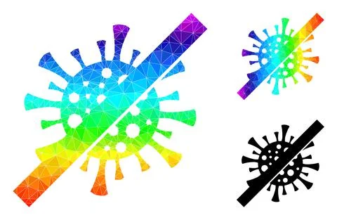 Vector Triangle Filled No Contagious Virus Icon with Spectrum Gradient Illustrazione stock