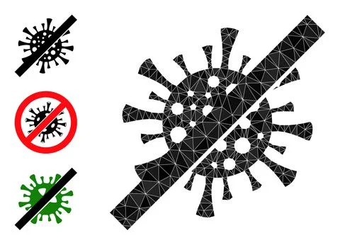 Vector Triangle Filled No Contagious Virus Icon and Similar Icons Illustrazione stock