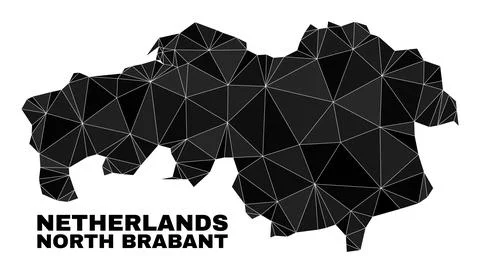 Vector Triangle Filled North Brabant Province Map 스톡 일러스트