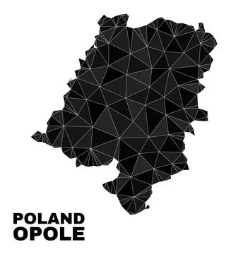 Vector Triangle Filled Opole Voivodeship Map 스톡 일러스트