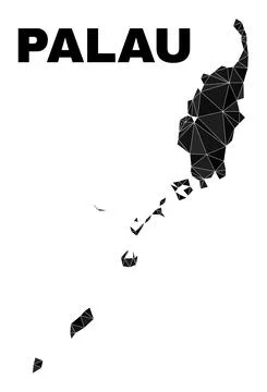 Vector Triangle Filled Palau Map 스톡 일러스트
