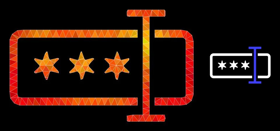 Vector Triangle Filled Password Field Icon with Flame Gradient Ilustração Stock