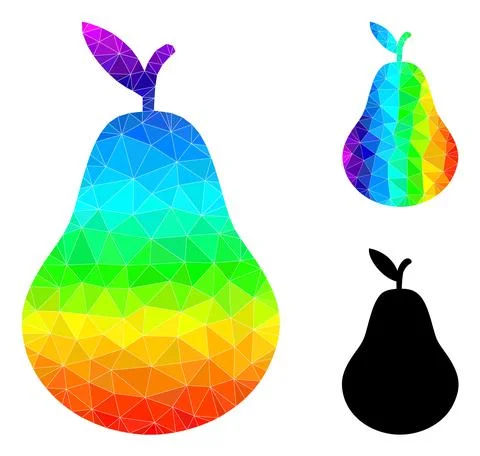 Vector Triangle Filled Pear Icon with Spectrum Gradient Illustrazione stock