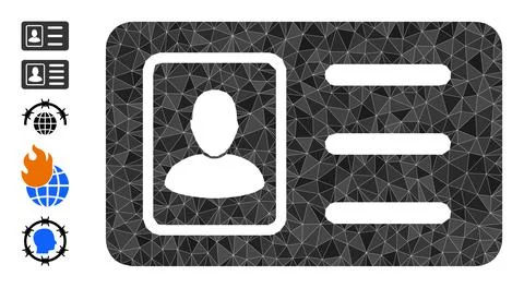 Vector Triangle Filled Photo ID Icon and Additional Icons Stock Illustration