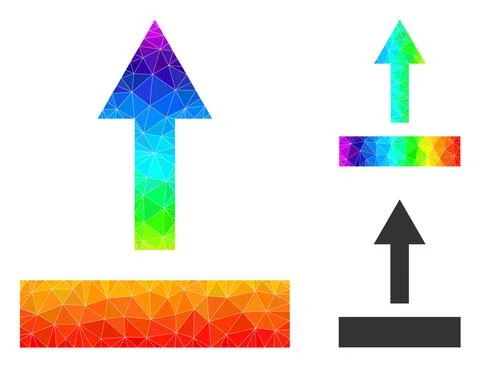 Vector Triangle Filled Pull Up Icon with Spectrum Gradient Stock Illustration