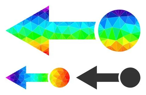 Vector Triangle Filled Pull Left Icon with Spectrum Gradient イラスト素材