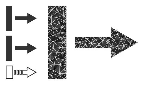 Vector Triangle Filled Pull Right Icon and Bonus Icons 스톡 일러스트