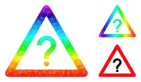 Vector Triangle Filled Question Warning Icon with Rainbow Gradient Illustrazione stock