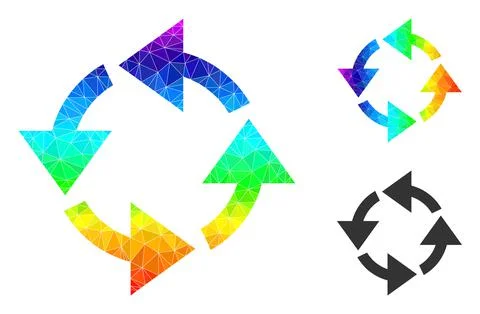 Vector Triangle Filled Recycle Icon with Spectrum Gradient Illustrazione stock