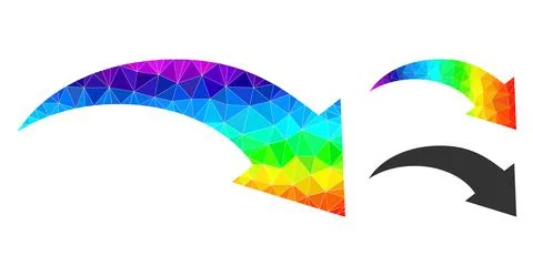 Vector Triangle Filled Redo Icon with Spectral Colored Gradient Stock Illustration