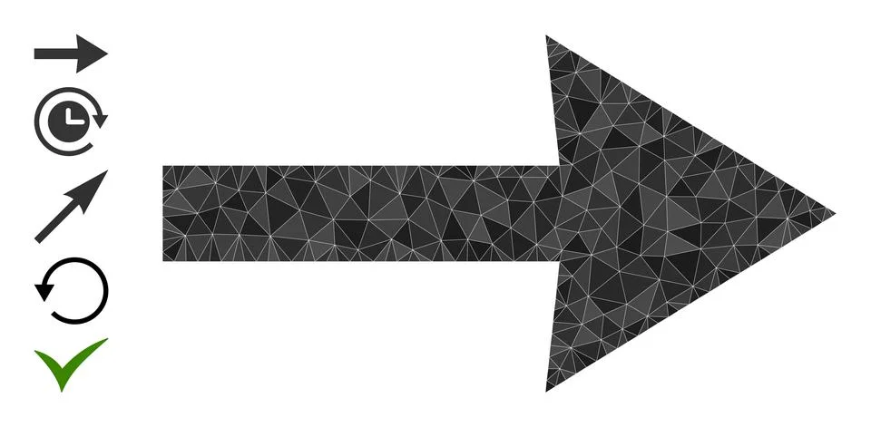 Vector Triangle Filled Right Arrow Icon and Similar Icons Illustrazione stock
