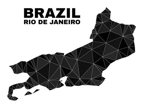 Vector Triangle Filled Rio De Janeiro State Map イラスト素材