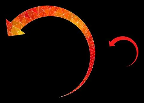 Vector Triangle Filled Rotate Backward Icon with Orange Colored Gradient Illustrazione stock