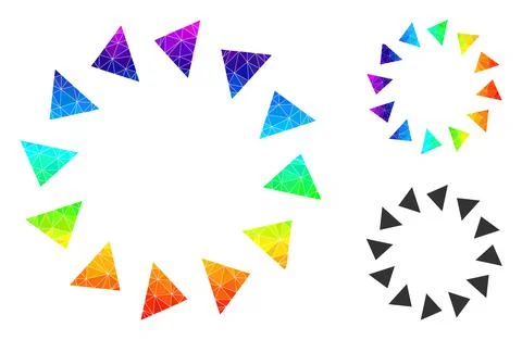 Vector Triangle Filled Rotate Ccw Icon with Spectral Colored Gradient Stock Illustration