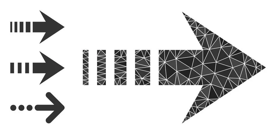 Vector Triangle Filled Send Right Icon and Bonus Icons Stock Illustration