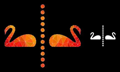Vector Triangle Filled Separate Swans Icon with Orange Colored Gradient Illustrazione stock