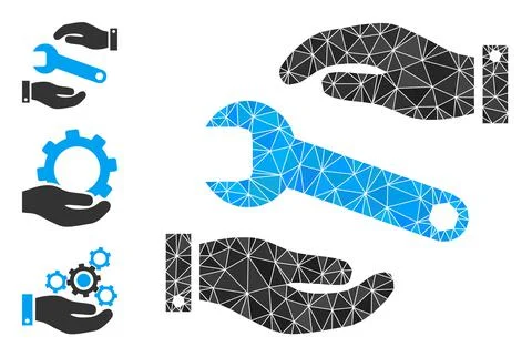 Vector Triangle Filled Service Icon and Similar Icons 스톡 일러스트