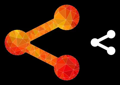 Vector Triangle Filled Share Icon with Fire Gradient Stock Illustration