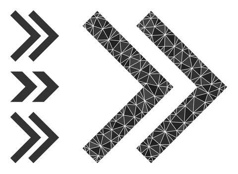 Vector Triangle Filled Shift Right Icon and Other Icons 库存插图