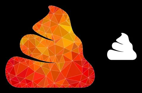 Vector Triangle Filled Shit Icon with Orange Colored Gradient Illustrazione stock