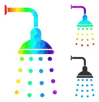 Vector Triangle Filled Shower Icon with Rainbow Gradient Illustrazione stock