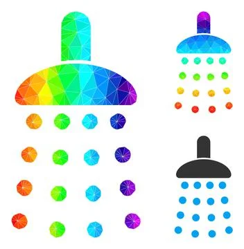 Vector Triangle Filled Shower Icon with Rainbow Gradient Illustrazione stock