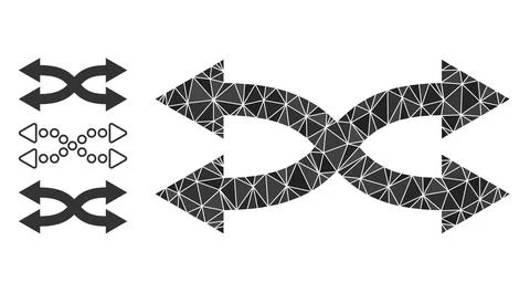Vector Triangle Filled Shuffle Arrows Horizontal Icon with Similar Icons 스톡 일러스트