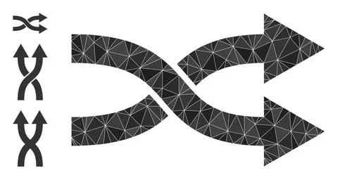 Vector Triangle Filled Shuffle Arrows Right Icon and Bonus Icons Illustrazione stock