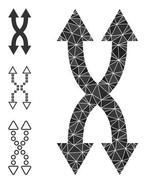 Vector Triangle Filled Shuffle Arrows Vertical Icon with Similar Icons Illustrazione stock