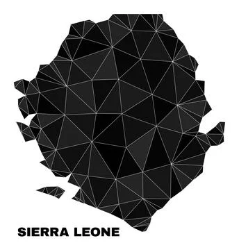 Vector Triangle Filled Sierra Leone Map Stock Illustration