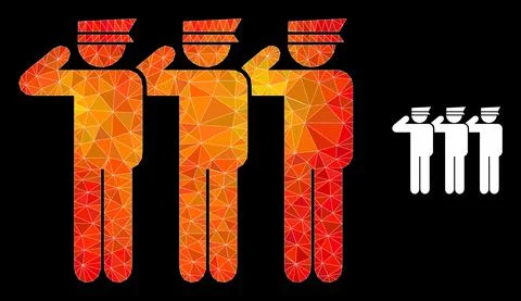 Vector Triangle Filled Soldiers Icon with Fire Gradient Illustrazione stock