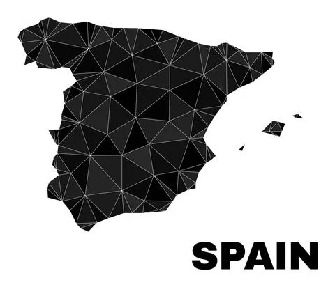 Vector Triangle Filled Spain Map Stockillustratie