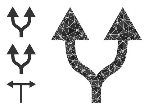 Vector Triangle Filled Split Arrows Up Icon with Bonus Icons Stock Illustration