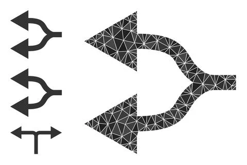 Vector Triangle Filled Split Arrows Left Icon and Bonus Icons Illustrazione stock
