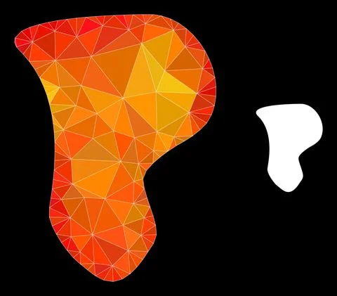 Vector Triangle Filled Spot Icon with Flame Gradient Stock Illustration