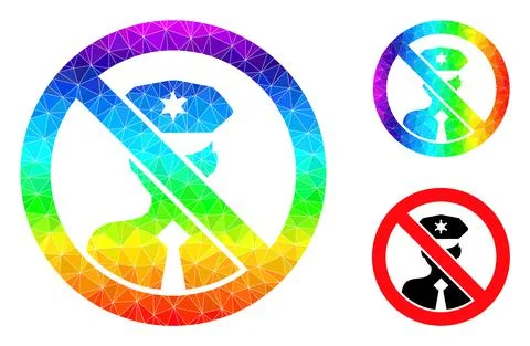 Vector Triangle Filled Stop Policeman Icon with Rainbow Gradient Illustrazione stock