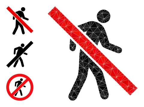 Vector Triangle Filled Stop Walking Pedestrian Icon and Similar Icons Stock Illustration