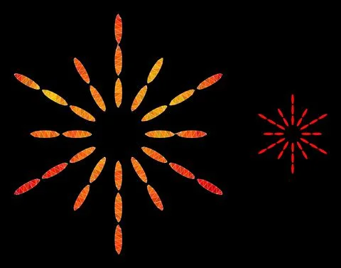 Vector Triangle Filled Sun Rays Icon with Orange Colored Gradient Stock Illustration