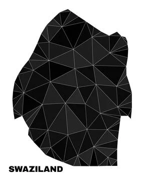 Vector Triangle Filled Swaziland Map Stockillustratie