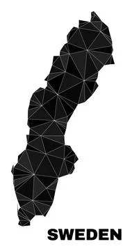 Vector Triangle Filled Sweden Map 库存插图