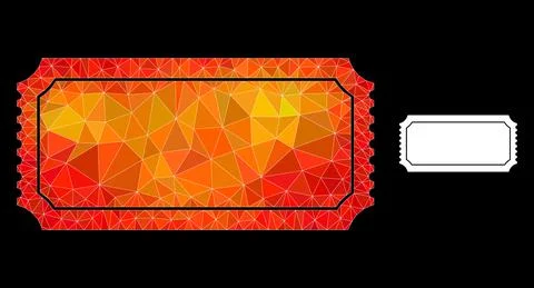 Vector Triangle Filled Ticket Template Icon with Orange Colored Gradient Ilustração Stock