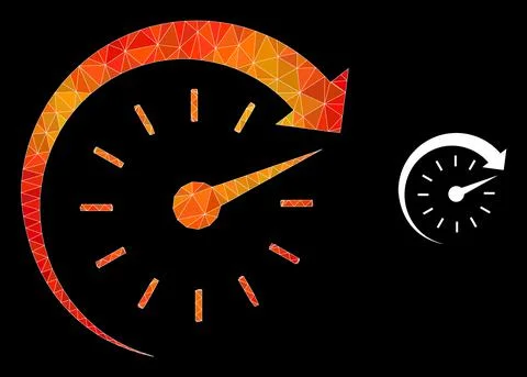Vector Triangle Filled Time Forward Icon with Orange Colored Gradient Illustrazione stock