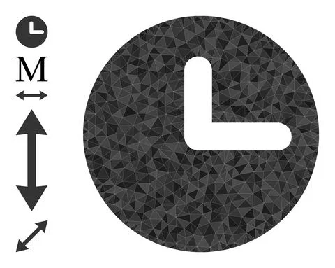 Vector Triangle Filled Time Icon and Other Icons 스톡 일러스트