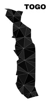 Vector Triangle Filled Togo Map Stockillustratie
