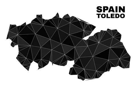 Vector Triangle Filled Toledo Province Map Stockillustratie