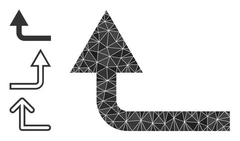 Vector Triangle Filled Turn Forward Icon and Bonus Icons Stock Illustration
