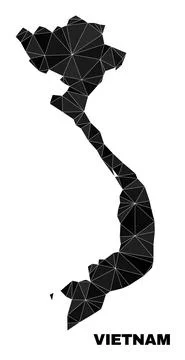 Vector Triangle Filled Vietnam Map 스톡 일러스트